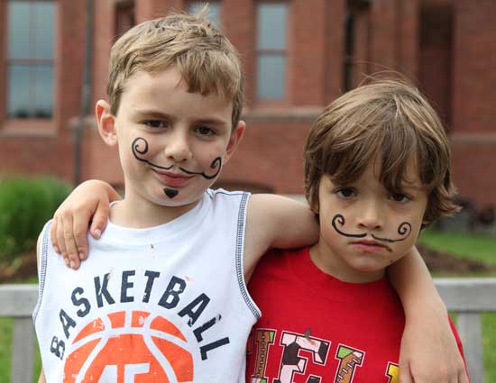 Pardon me, have you seen a third musketeer around here? Clayton Hanlon and Ben Hayes pose for a photo at the ice cream social.