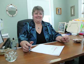 Special Education Director, Pam DeGregorio, at work in her office. (Photo by Lisa Aciukewicz) Special Education Director, Pam DeGregorio, at work in her office. (Photo by Lisa Aciukewicz)