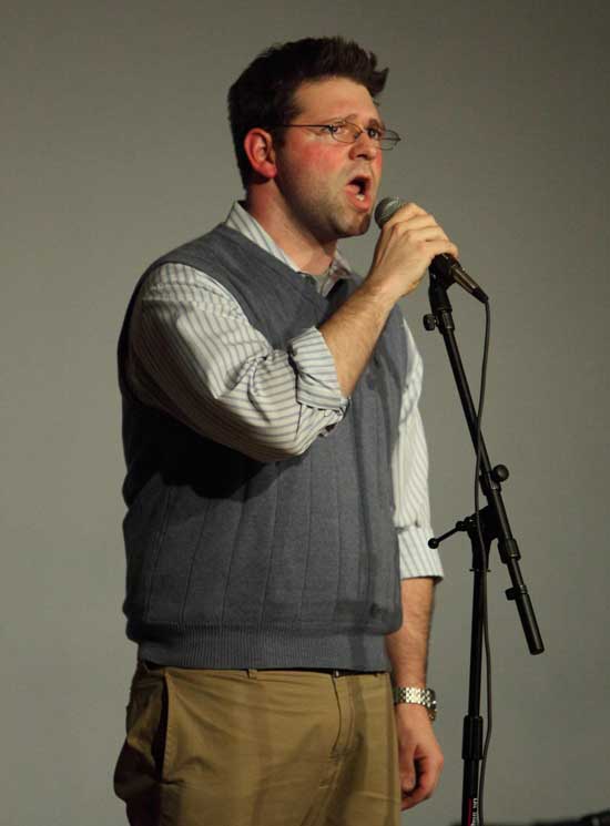 Bromfield English and drama teacher Ted Zayka sings “Stars” from the musical Les Miserables.