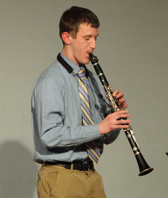 Bromfield instrumental teacher Collin Myers plays the clarinet.